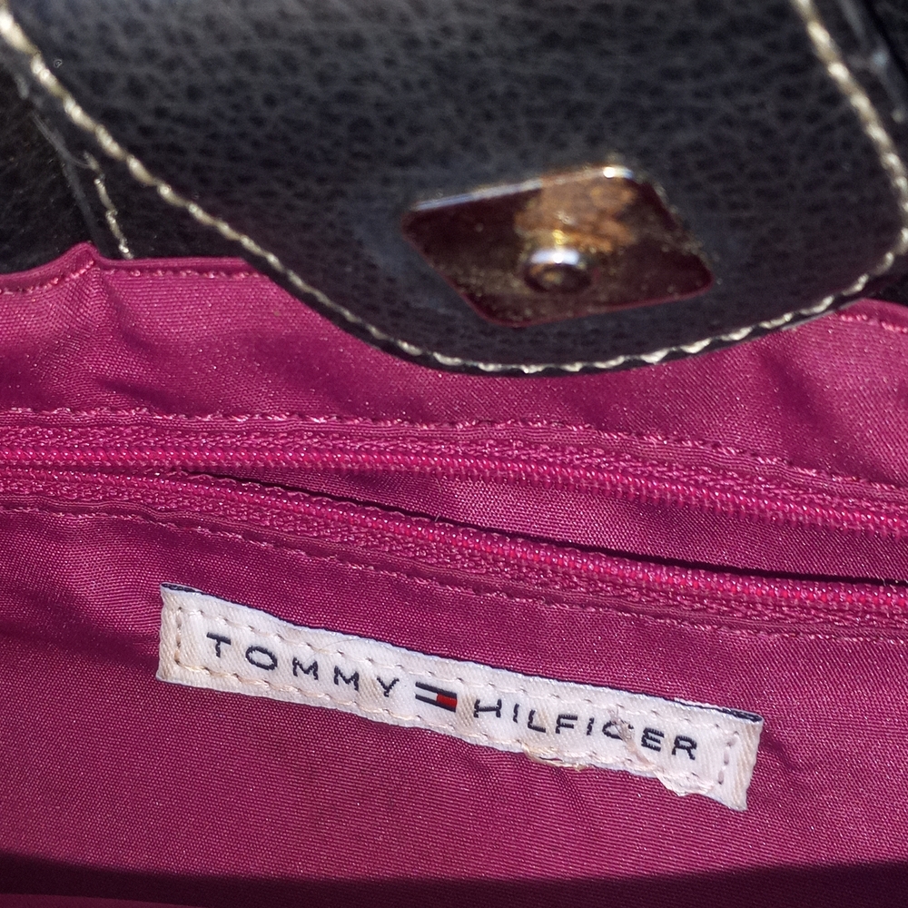 Tommy Hilfiger Black and Pink Women's Handbag